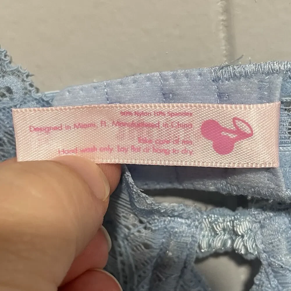 Voight by Valentina Made in Heaven Angelic Bra Bustier Garter Lingerie XL Blue
